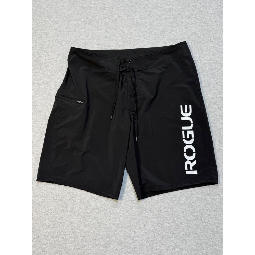 Rogue Fitness Mens Training Board Shorts Black Size 36 CrossFit WOD Lifting